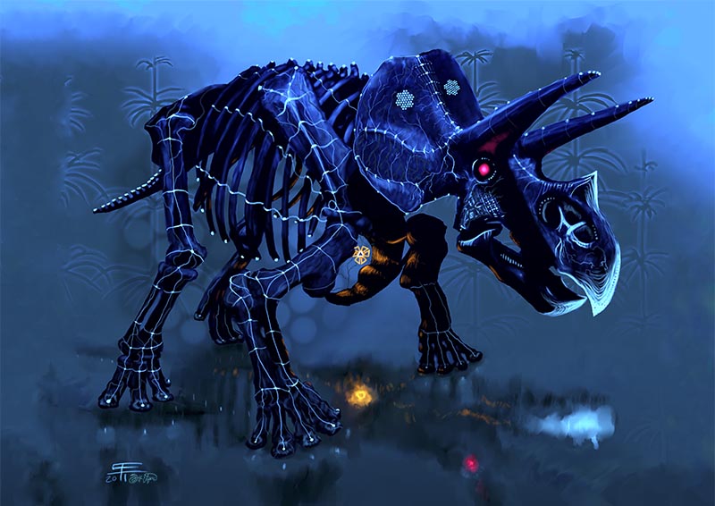 Trikeratos, based on Triceratops skeleton.